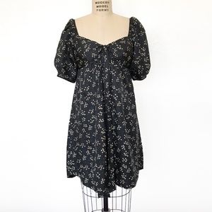 REBECCA TAYLOR - Printed Babydoll Dress with Ties